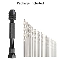 Linkstyle 31 Stück Handbohrer Set, Mini Bohrmaschine Pin Vise mit 30 Precision Micro Handbohr Spiralbohrer 0.5-3mm for Hand Drill DIY Holz Schmuck Anhänger Herstellung – Ansicht 8