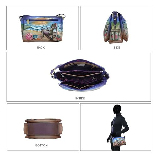 Anuschka Women's Original Hand-Painted Genuine Leather Organizer Crossbody4