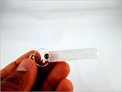 Jet Pure Selenite Pendant 2 Inch Free Booklet Jet International Crystal Therapy Approx. Rough A++ Garnet Cabochon Top Grade Healing Spiritual Divine India Crystal Therapy Geometry Positive Peace Pocket Internal Strength Love #TOP4