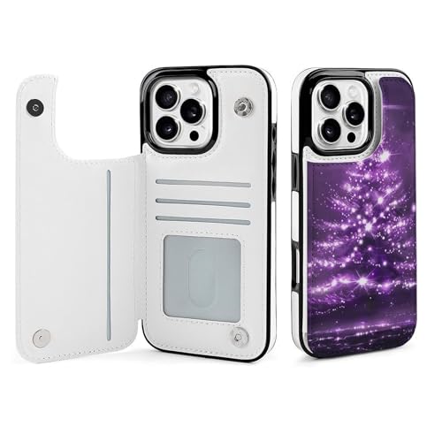 Étui iPhone 16 Pro Max motif arbre de Noël violet, le cadeau idéal pour les fêtes