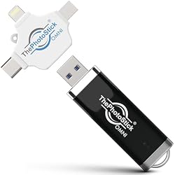 ThePhotoStick® Omni 128GB USB Flash Drive & Memory Stick – Automatic Photo & Video Backup for iPhone, Android, Mac & PC – Multiport Connection to Easily Store & Transfer Files