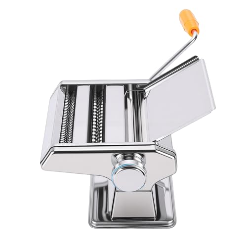 Sxhlseller Máquina para Hacer Pasta Manual, Máquina para Hacer Fideos Multifuncional Ajustable con Manivela y Cortador para Espaguetis, Fettuccini, Piel de Bola de Masa