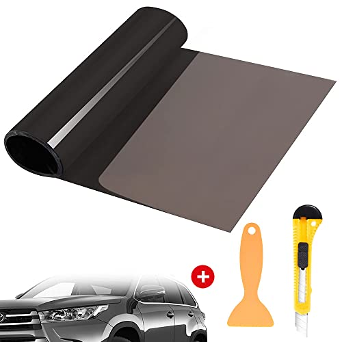 VOYAGO Film de phare jaune 30 x 120 cm - Étanche - Film teinté pour phares antibrouillard (noir) Cover