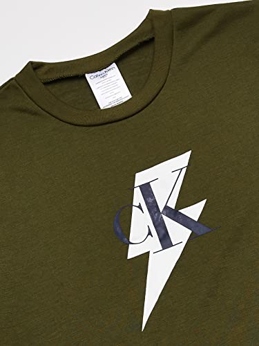 Calvin Klein Boys Sleepwear T-Shirt & Pj Shorts & Pajama Pant Sleep Set, Ck Camo/Lightening, M #TOP1