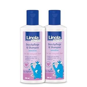 Linola Baby & Kind Duschpflege & Shampoo sensitive - 2 x 200 ml - Für Haut und Haar | 2-in-1 Duschgel & Shampoo für sensible Baby- und Kinderhaut
