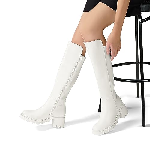 Image of DREAM PAIRS Women Platform Round Toe Knee High Boots