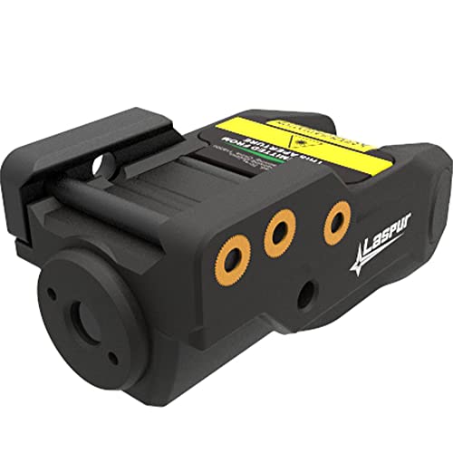 Laspur Sub Compact Tactical Rail Mount Low Profile Laser Sight For Pistol Handgun Rifle, Build-In Usb Magnetic Touch Rechargeable Battery Accessory Remaining Display (Green+Sensor) #TOP1