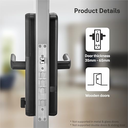 Image of Yale Zuri Smart Door Lock with 5 Way Unlocking (Fingerprint, PIN, RFID, Manual Key) and Built-in Bluetooth (to Access Through Home App) (Black)