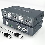 【Hautement Compatible】KVM Switch 2 port . Il peut identifier et régler automatiquement divers périphériques d'affichage, et prend également en charge plusieurs types de périphériques d'entrée ou de sources de signaux.Compatible avec de nombreux systèmes informatiques, tels que Windows 10/7/2000 / XP / Vista, Linux, UNIX, Mac, Ubuntu, Fedora, etc.