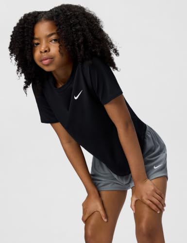 Nike Kids' (Girls') Dash Dri-FIT Running Shorts, Cool Grey/Light Smoke Grey/White, Medium