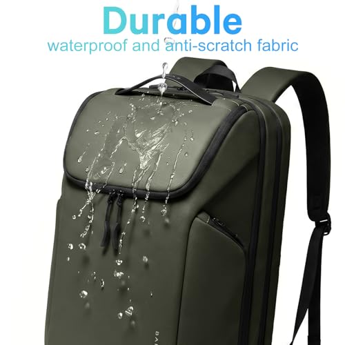 Image of FUTURE AESTHETICS Business Commute Backpack for Men and Women, Waterproof 15.6 Inch Laptop Backpack, Durable Flight-Approved Travel Backpack for Work /College, Green