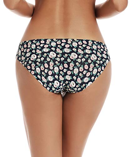 Voenxe MX/BIKINI/PANTY/5P/FLORAL/DESIGN/M Women Bikini Underwear,Seamless Breathable Ladies Panties,No Show Comfortable Briefs Undies thumb #4
