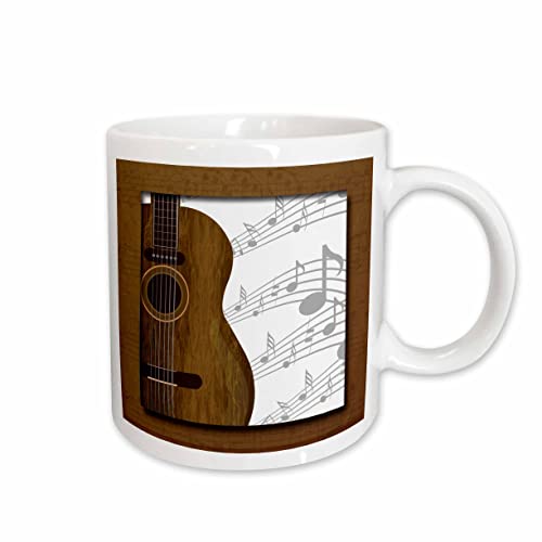 3dRose Guitar Music Concept Mug, 15 oz, Ceramic