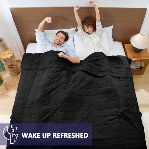 Image of King Size Weighted Blanket for Adults (30 lbs, 80 inch x 87 inch, Black) Cooling Heavy Blanket for Sleeping Perfect for 290-310 lbs, Breathable Blanket for Adults & Couple All Season, Machine Washable