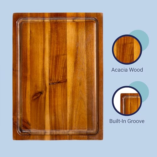 Tabla de cortar rectangular de madera Acacia 14x10 pulgadas miniatura 5
