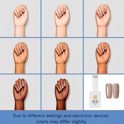 Image of BOLT BEE 15ML Gel Nail Polish 1Pc Clear Pink Glitter Nail Polish Soak Off UV LED Nail Gel Polish Nail Art Starter Manicure Salon DIY at Home, 0.5 OZ (1) (87)