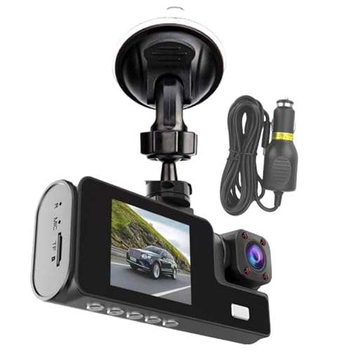 Cámara de Monitor de Vehículos - Cámara completa HD 1080p Dash Cam Duals Lens, Grabadora de bucle sin costuras | Sistema de video de conducción, leva de seguridad de la visión, unidad de recha
