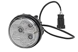 HELLA 2PT 009 599-141 LED-Tagfahrleuchte - 90mm - 12/24V - rund - Lichtscheibenfarbe: glasklar - LED-Lichtfarbe: weiß - Kabel: 500mm - Stecker: AMP - rechts - Menge: 1