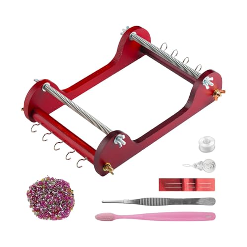 de Métier à Tisser de Perles en Bois avec Fils, Machine à Tricoter pour Bricolage de Bracelets et Boucles d'oreilles