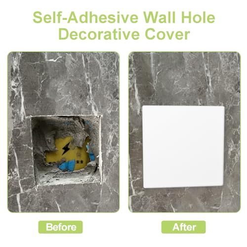 UFURMATE Blindabdeckung, Wandplatte, 8,6 x 8,6 cm, Kunststoff, schraubenlos, doppelte Blindplatte, Zweifach-Blindabdeckung, elektrische Abdeckungen für ungenutzte Steckdosen oder Schalter, Weiß, 2