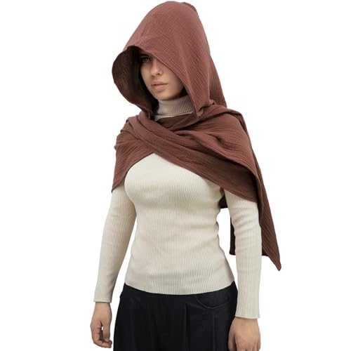 Women Men Fashion Shawl Scarf Cape | Multifunctional Hooded Cowl | Medieval Linen Cotton Cowl Hood |Vintage Goth Costume