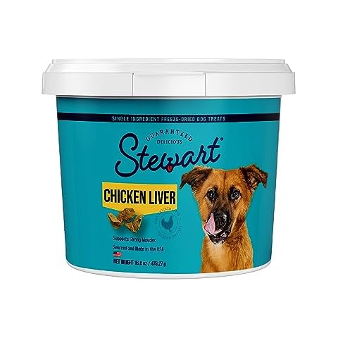 Stewart Single Ingredient Freeze Dried Raw Dog Treats, Chicken Liver, 16.8 Ounce Resealable Tub, Training Treats or Meal Topper Dogs, High Protein, Grain Free, Gluten Free Cover
