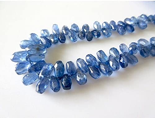 Kyanite bleue véritables gouttes facettées de 5 à 9mm pour enfilage