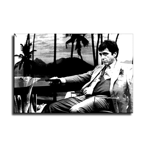 Muyaomaoyi Al Pacino Scarface Poster Decorative Painting Canvas Wall Art Living Room Posters Bedroom Painting 16X24Inch(40X60Cm) #TOP12