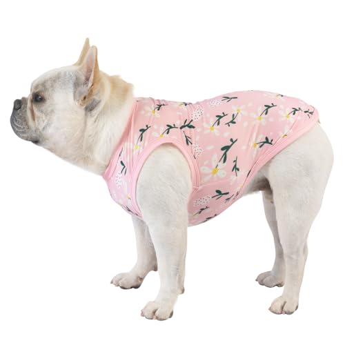Image of CuteBone Dog Shirts 2-Pack Soft Pet Clothes Breathable Summer Vest for Small Puppy and Stretchy Cat Apparel