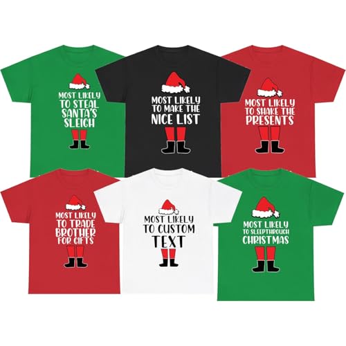 Funny ELF Most Likely to Shirt - Family Matching Outfits for Christmas Party & Holiday Photoshoot