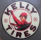  hotrodspirit - Plaque Kelly Tires avec pin up tole 30cm déco Americaine USA Garage