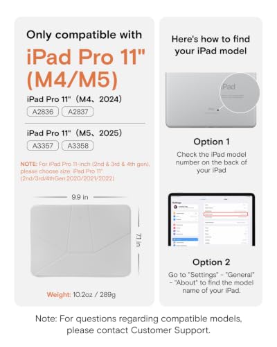 Image of MOFT Dynamic Folio Case for iPad Pro 11 inch(M5 2025 / M4 2024)- [Reinforced Corner Protection] Stable Slim Magnetic Stand with 20+ Viewing Angles, Premium MOVAS Leather, Beach White