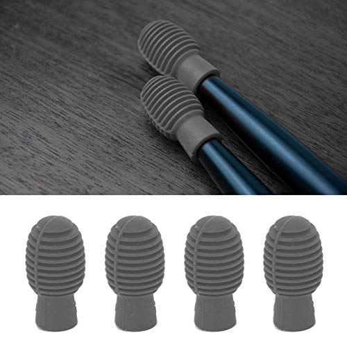 Puntas silenciadoras de baqueta de silicona portátiles, 4 piezas, para práctica silenciosa de batería y reducción de ruido (Gris) miniatura 2