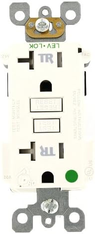 Leviton MT789-HGW 20 Amp, 125 Volt, Lev-Lok, Smartlock Pro, Tamper Resistant, GFCI Receptacle, Hospital Grade, White