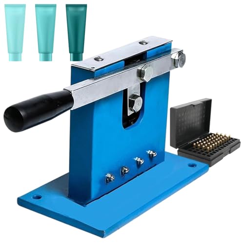 Máquina selladora manual de tubos de aluminio con codificador de fecha, ancho máximo 52 mm, máquina selladora de escritorio de aluminio para envases de lociones, cremas, cosméticos y pegamento