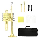 Juego De Trompeta Para Principiantes Instrumento Estándar Que Incluye Guantes Tela Y Estuche De Transporte Para Nuevos Estudiantes Trompeta En Sib Estándar Para Principiantes