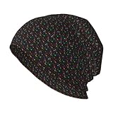 HUIopq Halloween-Beanie-Mütze mit Totenkopf-Aufdruck, warm, für Damen und Herren, Winter, Joggen, Radfahren, Outdoor-Abenteuer, Schwarz
