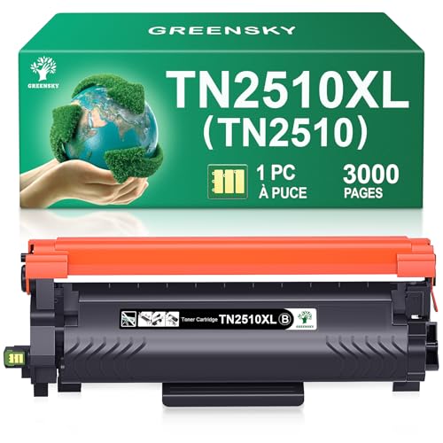 GREENSKY Toner TN2510 TN2510XL TN 2510XL TN-2510 XL Compatible avec Brother HL-L2400DWE HL-L2400DW...