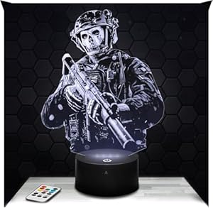 Lampephoto.fr - COD MW2 Simon Ghost Riley, Dekoration Jungenzimmer Gaming Gamer Videospiele Geschenkidee COD MW2 Geschenkidee Schreibtischlampe Geschenkidee Teenager, 3D Led Illusion TOP