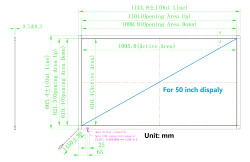 Image of 50 Inch Interactive 10 Points Infrared IR Touch Screen Overlay Frame Free Driver