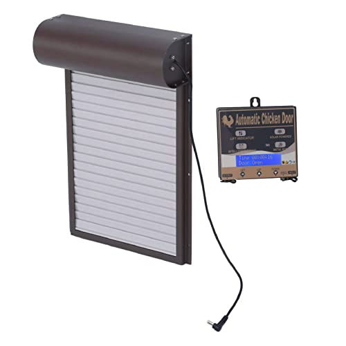 Puerta Automática para Pollos, Abridor de Gallineros Programable de Aluminio con Temporizador, Sensor de Luz, Control Remoto, 3 Modos, Sincronización de Solapa de Casa para