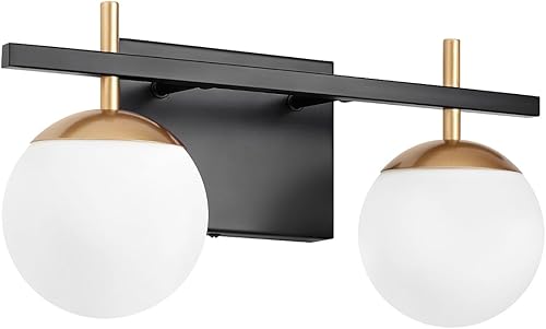 Miniatura 7 de Lámparas de baño sobre espejo, luz moderna de tocador de baño de mediados de siglo, accesorios de iluminación de baño con vidrio lechoso, lámpara de