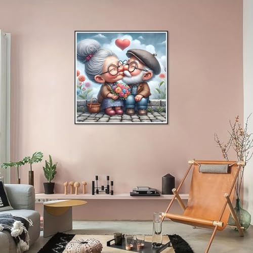 Image of Grandparents Stamped Cross Stitch Kits for Beginners Adults, Dimensions Needlepoint Art Crafts,Counted Cross Stitch Kits Embroidery Kits for Beginners Adults for Home Decor 13.8X13.8inch