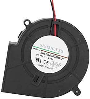 Haofy Radial Fan DC Brushless Blower, 12V Dual Ball Bearing Cooling Air Blower Fan Turbo Centrifugal BBQ Blower with 2 Pin, 97 * 97 * 32mm