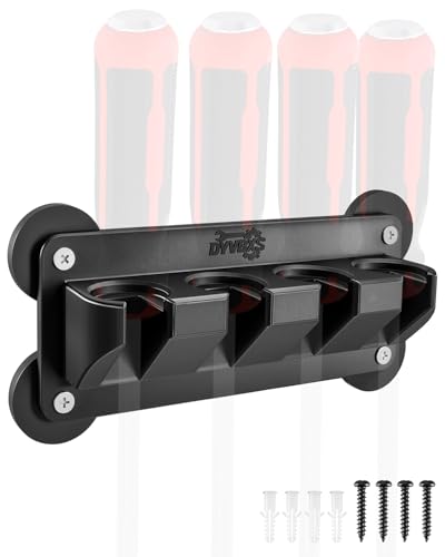 DYVBXS Magnetic 4 Slot Pry Bar Holder Wall Mount Tool Organizer