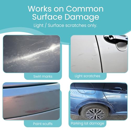 Image of Car Scratch Remover Kit for Vehicles. Perfect for Car Clear Coat Repair, Wax Removal & Erase Scratches. Includes Buffing Pad, Filling /Polish Rubbing Compound, & Polishing Cloth