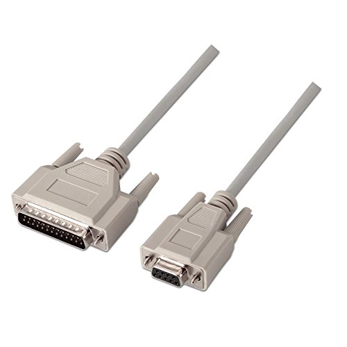 Cavo null modem seriale, DB9 a DB25 maschio, 1,8 m, consente il collegamento tra computer e dispositivi seriali per il trasferimento dei dati.