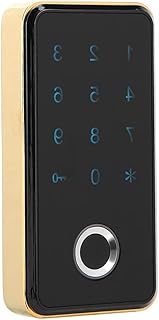Fingerprint Lock, File Lock Digital Password Lock Locker Lock Electronic Coded Lock, Smart for Cabinet File(Gold)