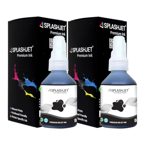 Image of Splashjet Compatible Refill Ink for Brother DCP T310, T300, T510, T500, T910, T710, T400W, T450W, T300W, T800W, T700, T810, J100 Printer - (105gm x 2 Black) Bottle - 502831