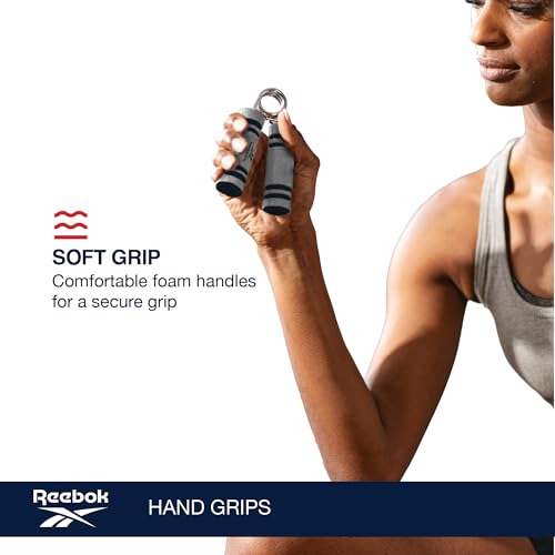Image of Reebok 2-Pack Hand Grips, Spring Coiled Wrist, Fingers & Forearm Strength Trainer with Soft Foam Handles, Improves Grip Strength, Resistance Hand Gripper for Manual Exercises & Rehab